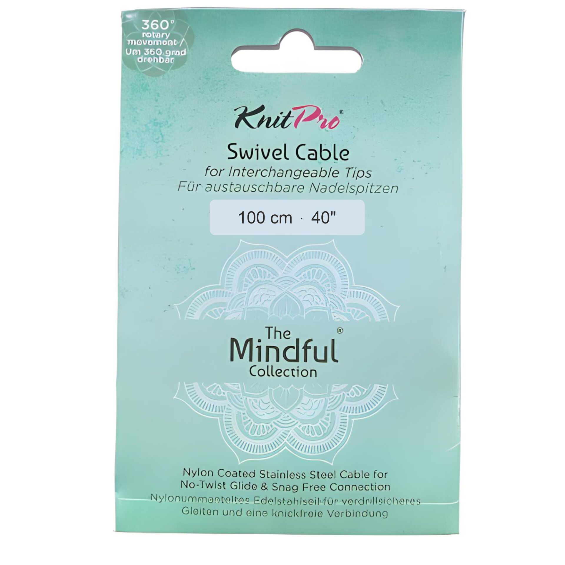 KnitPro Mindful 360° Döner Misina Kablosu 100 cm (Sadece Kablo 77 cm)