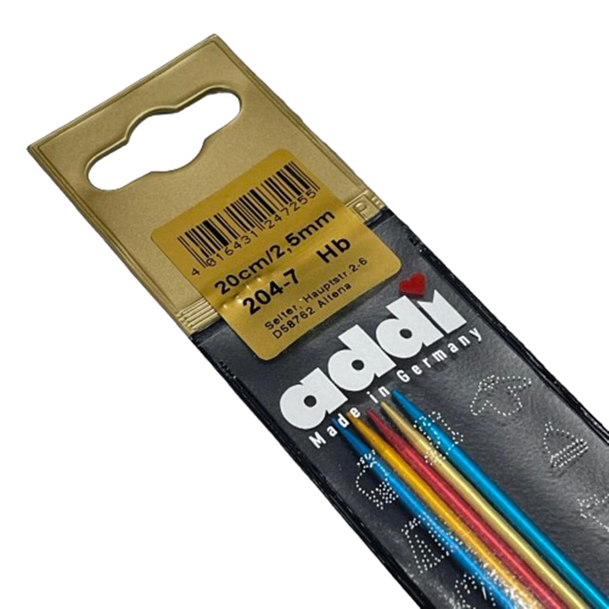 Addi 5 Beş Şiş Çorap Şişi 20cm Renkli 204-7 2,5 mm