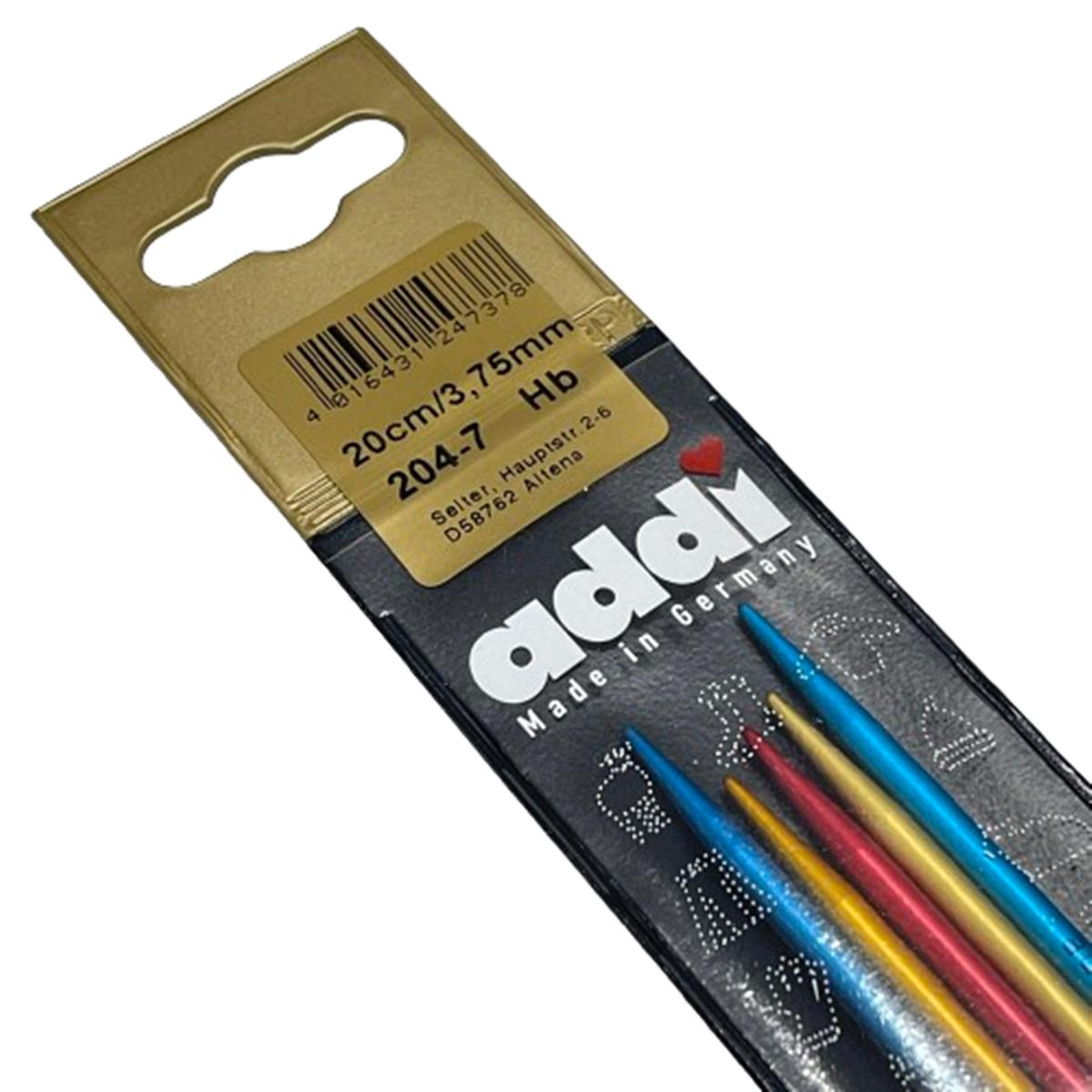 Addi 5 Beş Şiş Çorap Şişi 20cm Renkli 204-7 3,75 mm