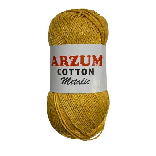 Arzum Cotton Metalic Simli Örgü İpi 100 gr 05 Hardal Sarı