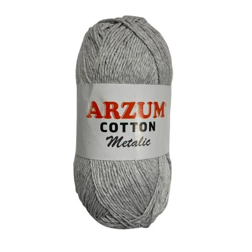Arzum Cotton Metalic Simli Örgü İpi 100 gr 06 Gri