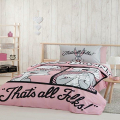 Özdilek Bugs Bunny Folks Tek Kişilik Lisanslı Çocuk Nevresim Takımı Pembe