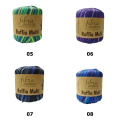 Himalaya Fibra Natura Raffia Multi - Rafya Şapka Çanta Kağıt İp 117 12 Kırmızı Mor