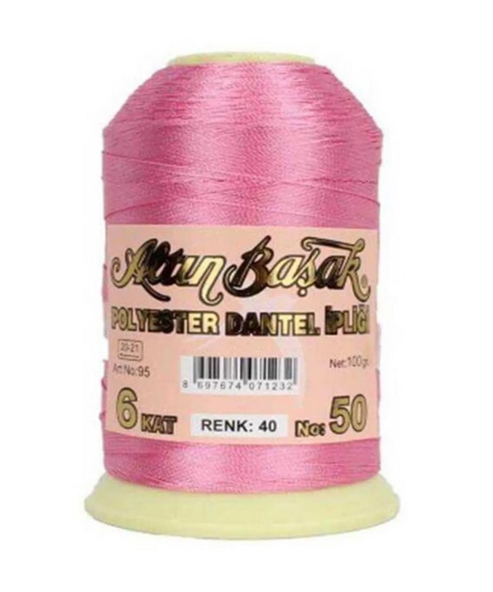 Altın Başak Polyester Dantel İpliği No:50 100 gr Pembe