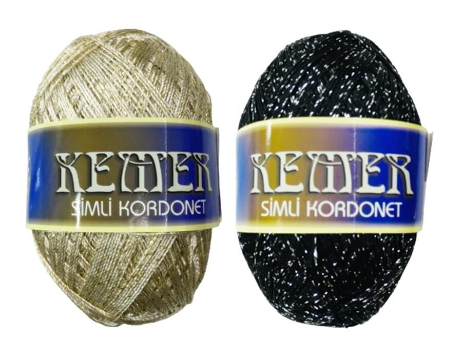Aldemir Kemer Simli Kordonet Floş El Örgü İpliği 100 gr