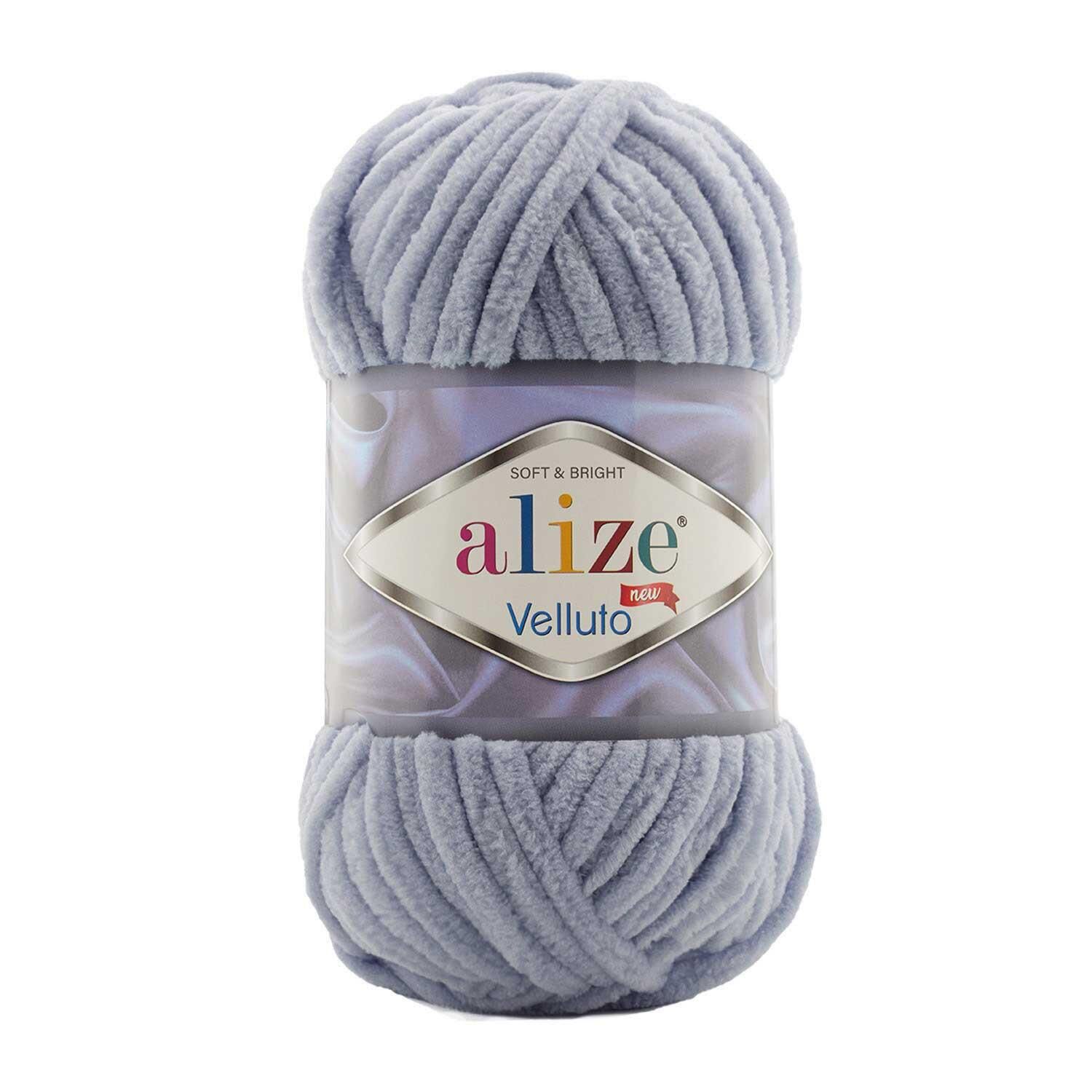 Alize Velluto Kadife El Örgü İpliği 100 gr 87 Kömür