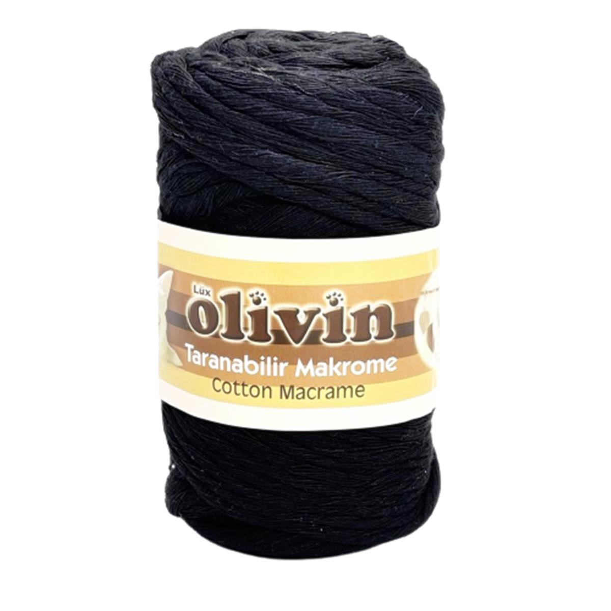 Olivin Taranan Taranabilir Makrome İpi Pamuk Cotton Koton mpt2502 12 Siyah