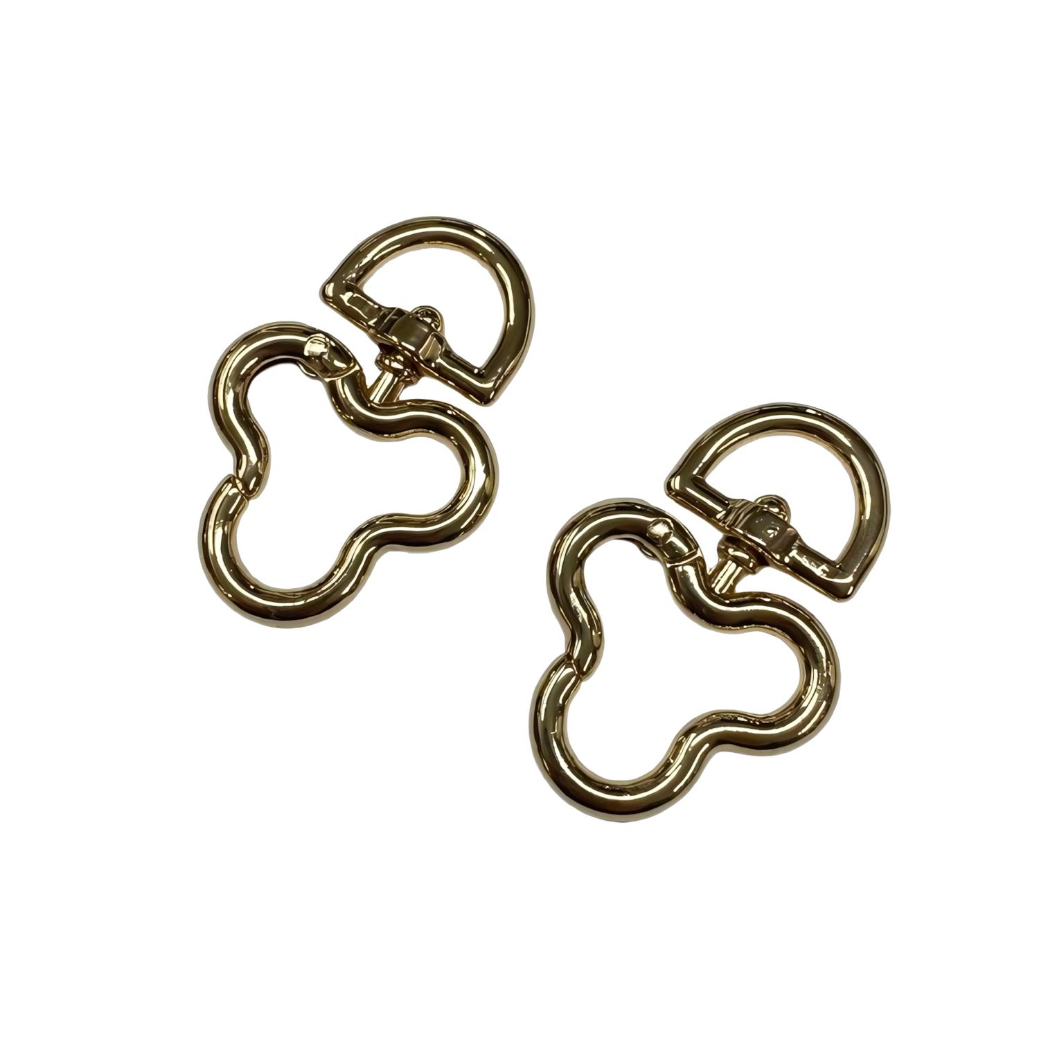 Metal Yaylı Çanta Klipsi 1 Çift 3*4 cm LXS9 Altın