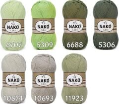 Nako Calico Pamuk Cotton El Örgü İpi İpliği Yünü 208 Beyaz