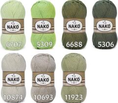 Nako Calico Pamuk Cotton El Örgü İpi İpliği Yünü 208 Beyaz