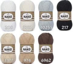 Nako Calico Pamuk Cotton El Örgü İpi İpliği Yünü 208 Beyaz