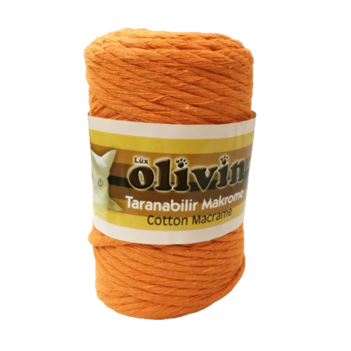 Olivin Taranan Taranabilir Makrome İpi Pamuk Cotton Koton mpt2502 19 Turuncu