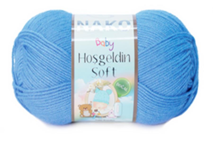 Nako Hoşgeldin Soft Bebek Yünü El Örgü İpliği 100 Gr 1256 Denim