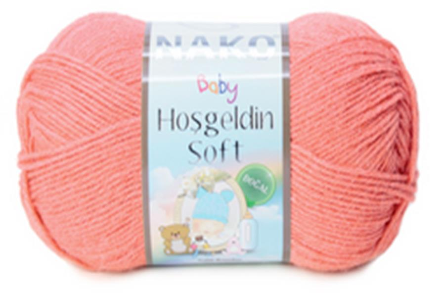Nako Hoşgeldin Soft Bebek Yünü El Örgü İpliği 100 Gr 3655 Mercan