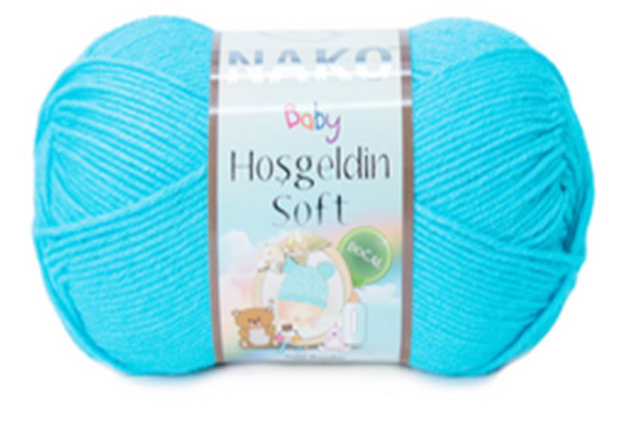 Nako Hoşgeldin Soft Bebek Yünü El Örgü İpliği 100 Gr 5014 Turkuaz