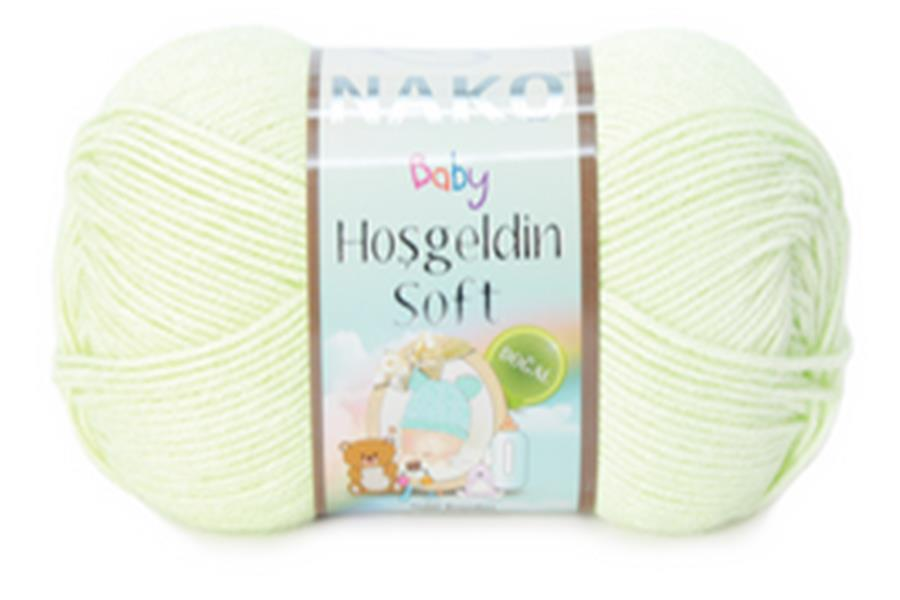 Nako Hoşgeldin Soft Bebek Yünü El Örgü İpliği 100 Gr 10559 Yeni Doğan Yeşil