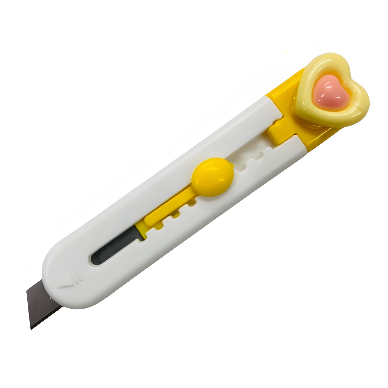 Mini Maket Bıçağı Falçata 9 cm 665A-kalp Sarı