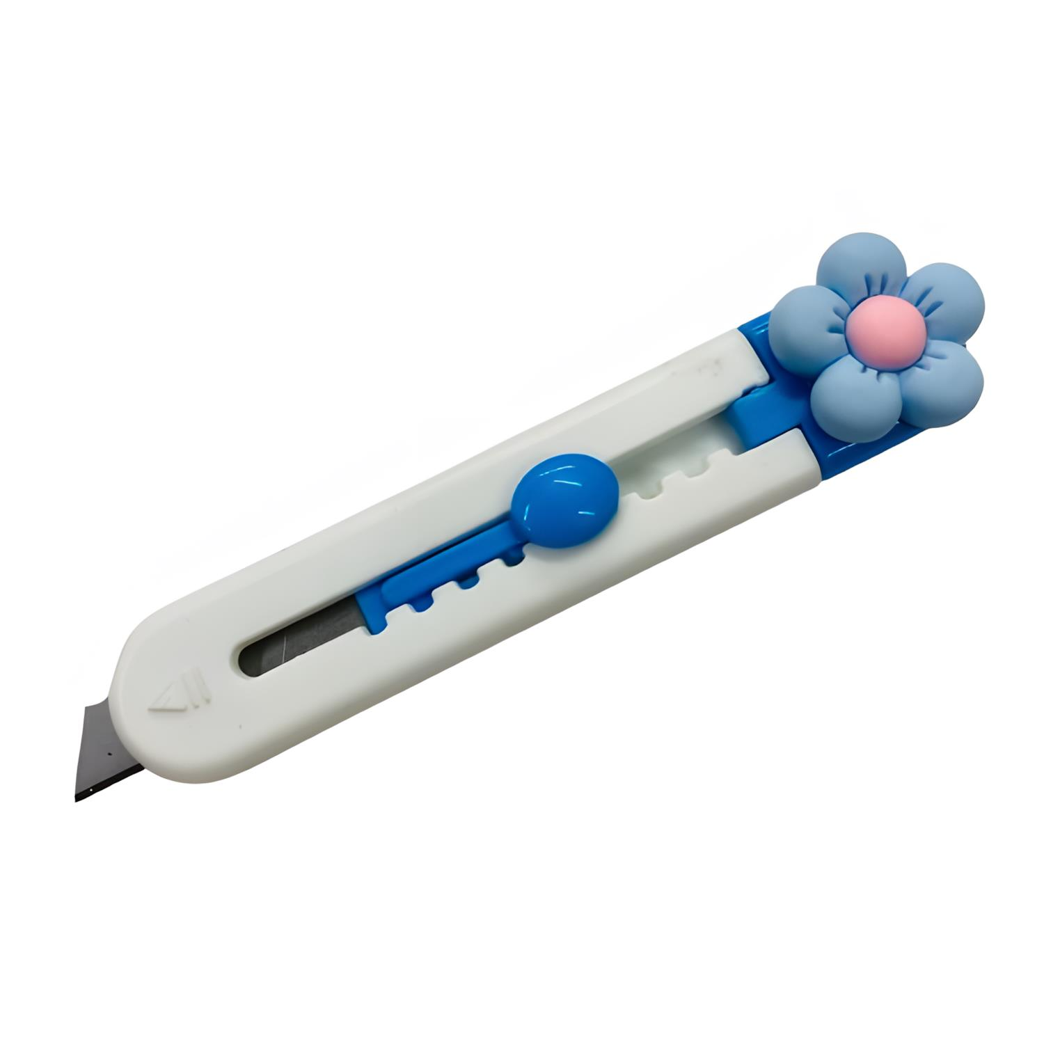 Mini Maket Bıçağı Falçata 9 cm 665A-cicek Mavi