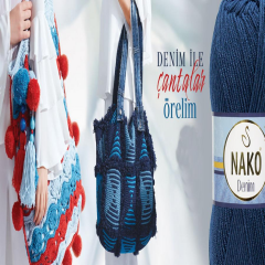 Nako Denim Pamuk Cotton El Örgü İpi İpliği Yünü