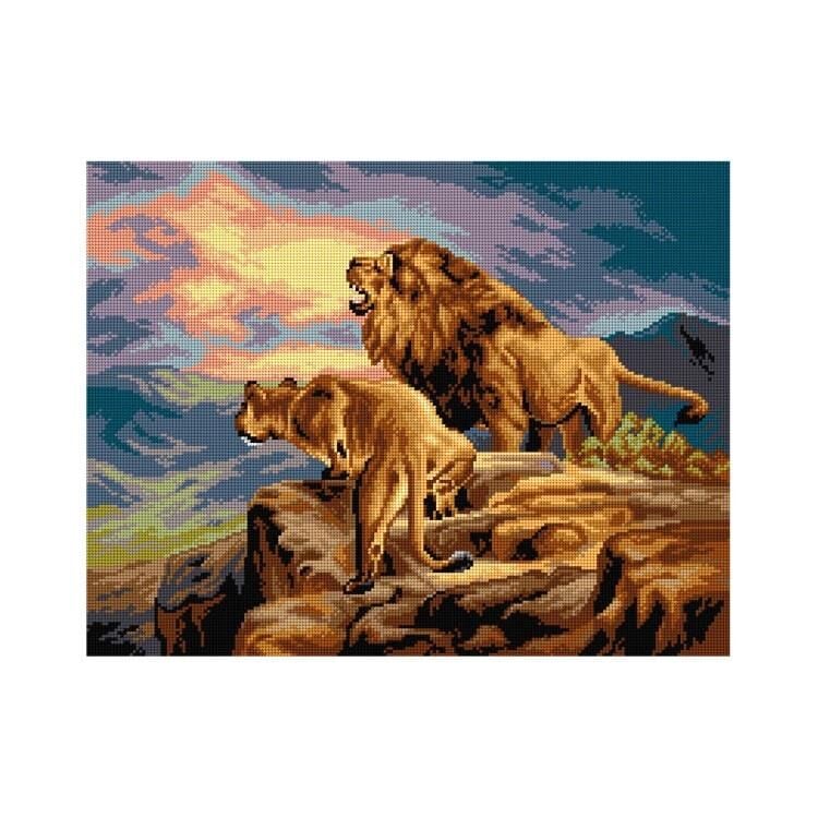 Orchidea Baskılı Goblen Aslanlar 3090 40*50 cm