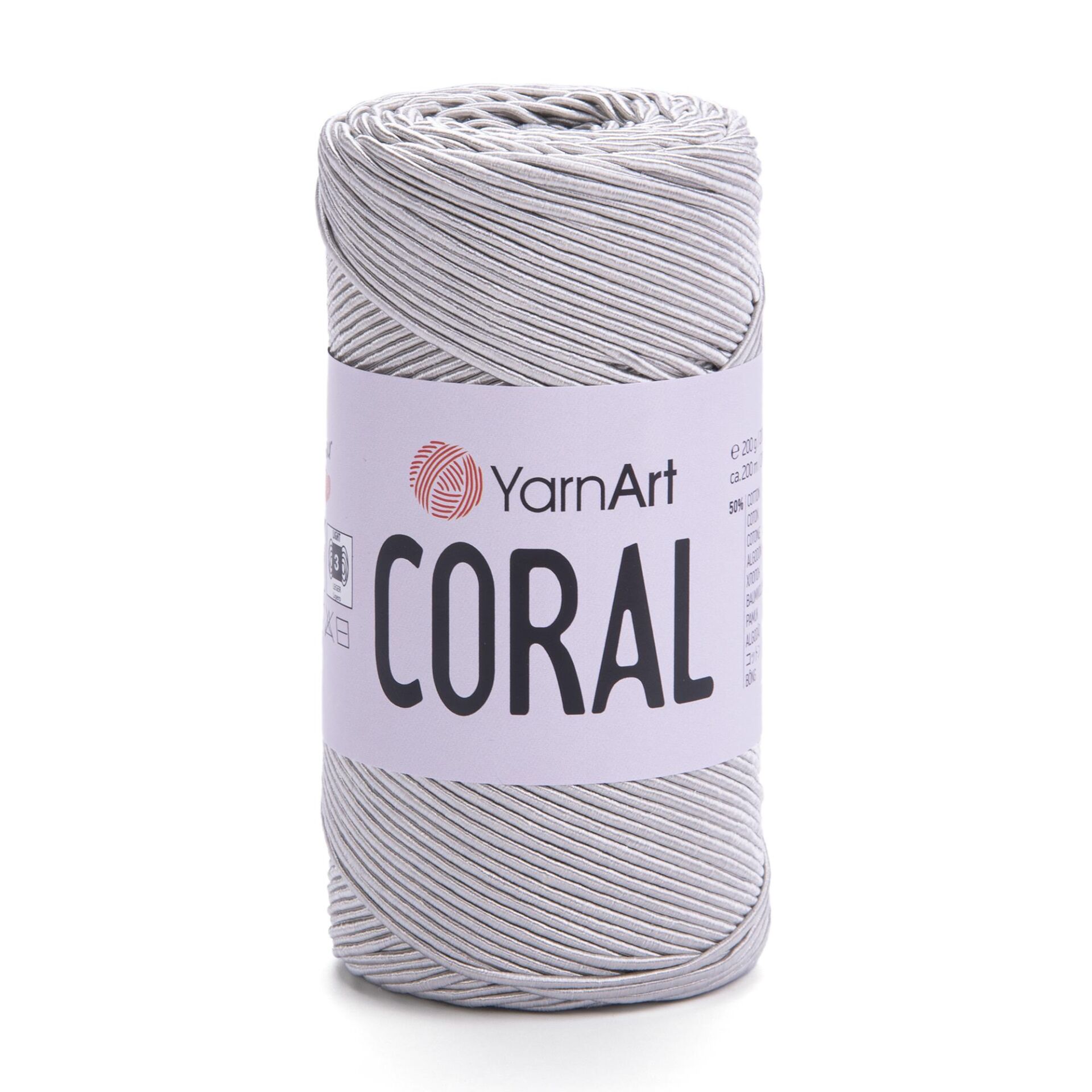 YarnArt Coral Slim Supra Yumuşak ve Parlak Örgü İpi 200 gr 1918 Açık Gri