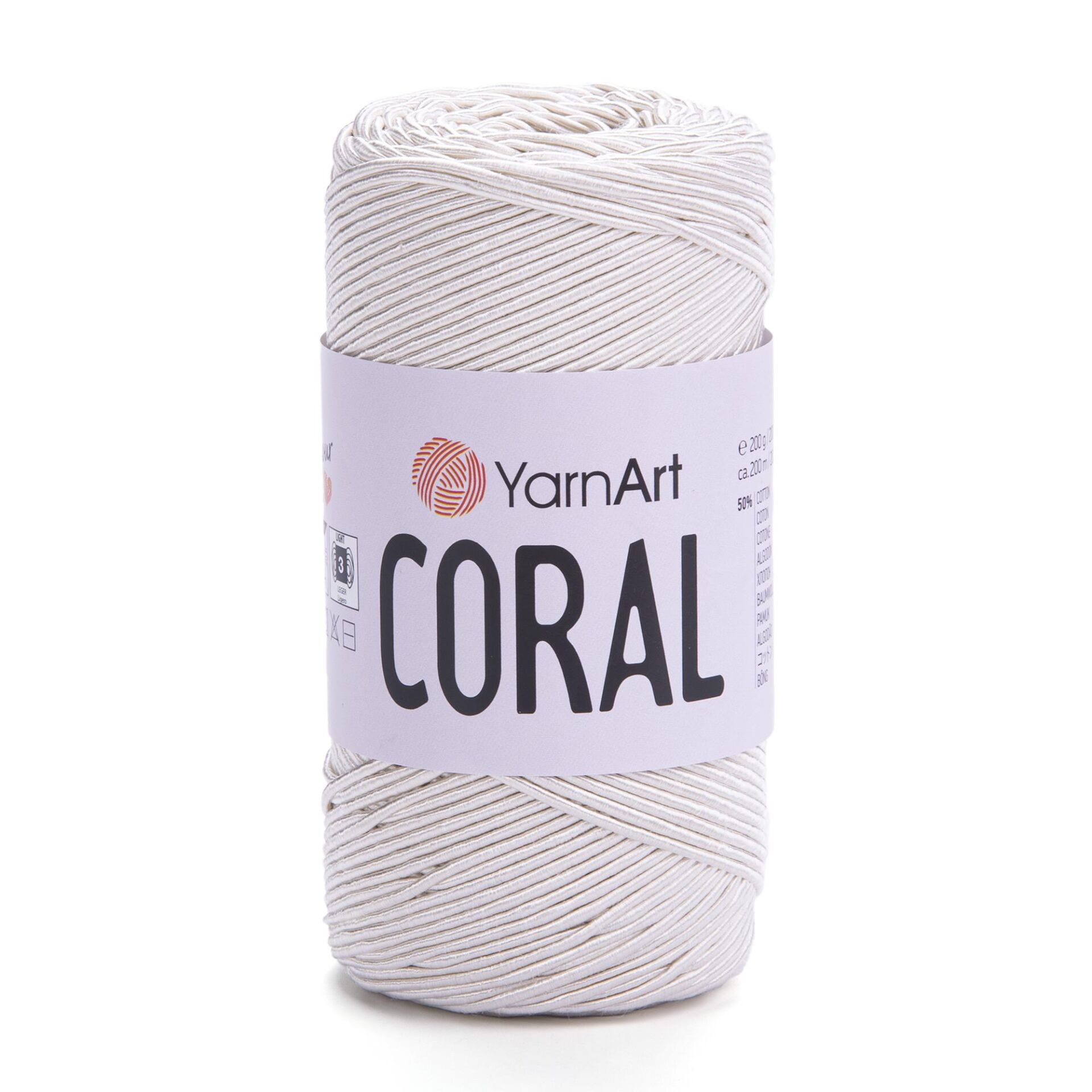 YarnArt Coral Slim Supra Yumuşak ve Parlak Örgü İpi 200 gr 1919 Kırık Beyaz