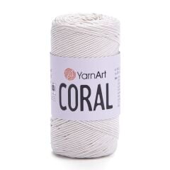 YarnArt Coral Slim Supra Yumuşak ve Parlak Örgü İpi 200 gr 1919 Kırık Beyaz