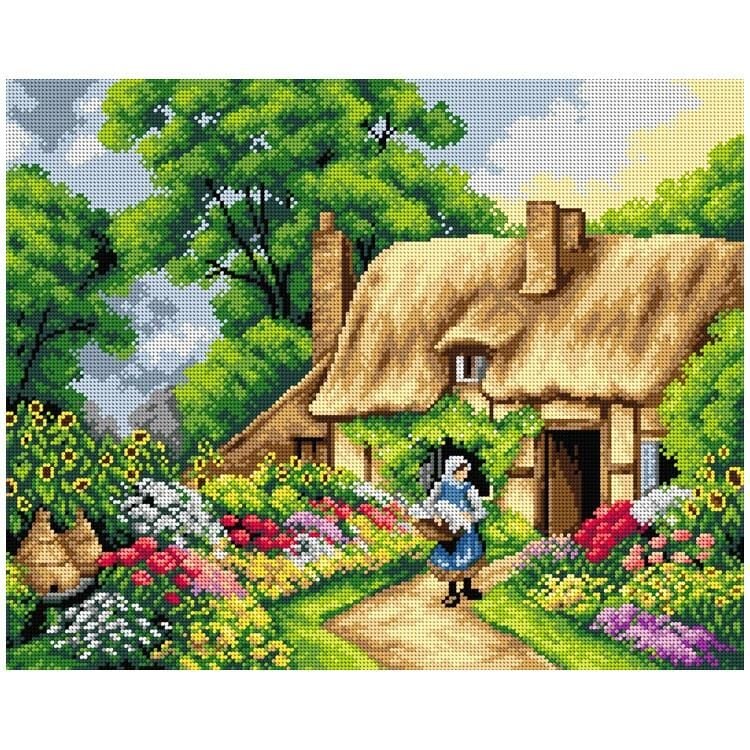 Orchidea Baskılı Goblen Köy Evi 2716 40*50 cm