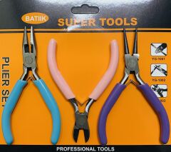 Kargaburun Yuvarlak-Düz-Yan Keski Takı Pense Seti MX-14