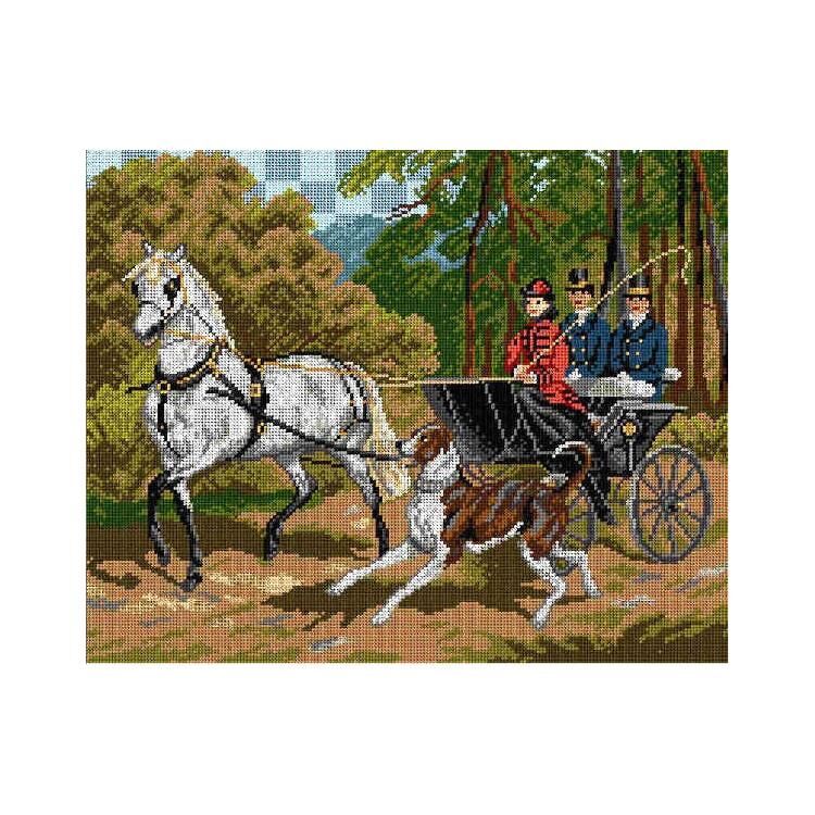 Orchidea Baskılı Goblen At Arabası 1961 40*50 cm