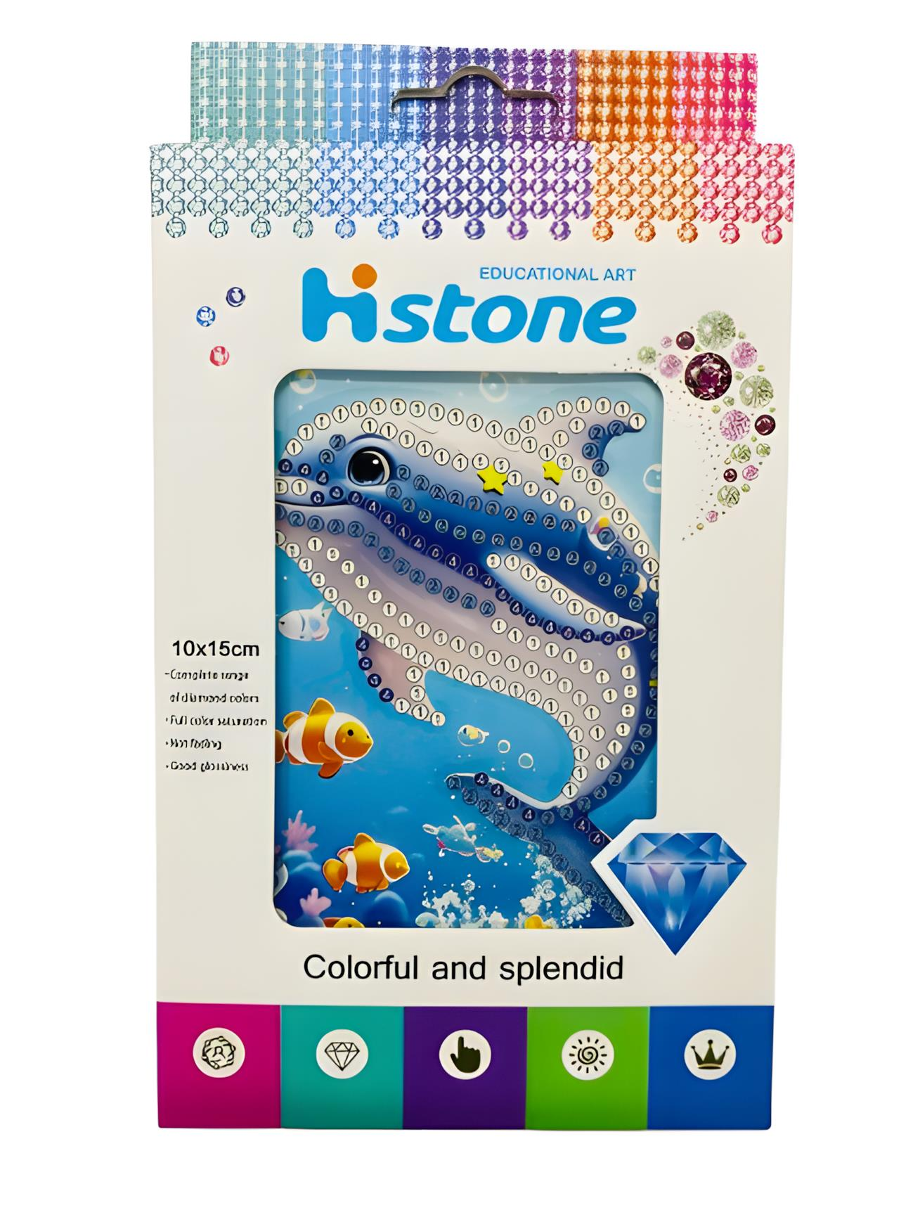 5D Yapışan Boncuk Goblen Mozaik Tablo Pano 10*15 cm Yunus
