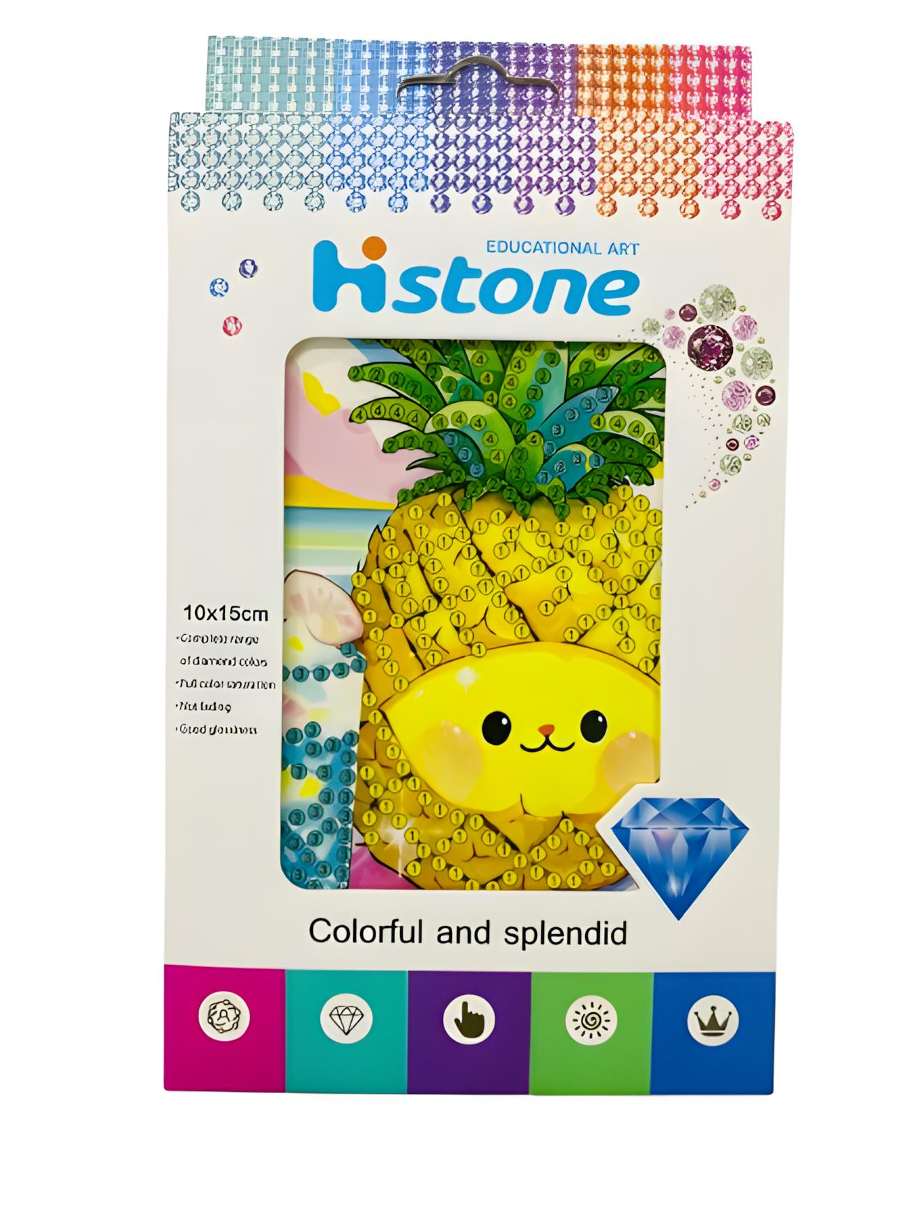 5D Yapışan Boncuk Goblen Mozaik Tablo Pano 10*15 cm Ananas