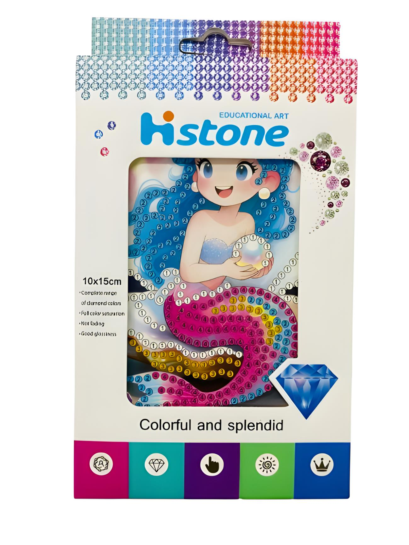 5D Yapışan Boncuk Goblen Mozaik Tablo Pano 10*15 cm Deniz Kızı Küre