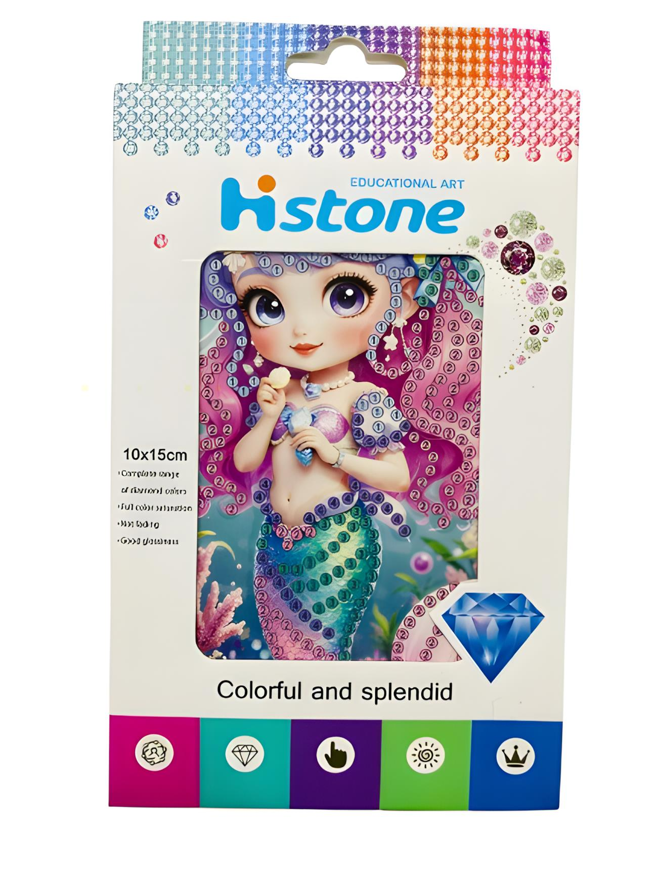 5D Yapışan Boncuk Goblen Mozaik Tablo Pano 10*15 cm Deniz Kızı