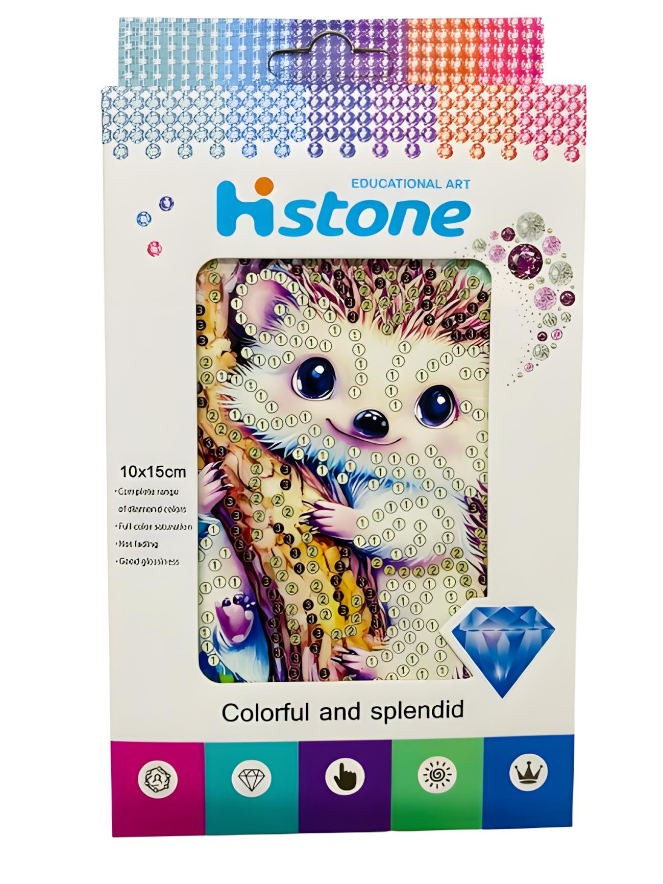 5D Yapışan Boncuk Goblen Mozaik Tablo Pano 10*15 cm Kirpi