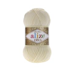 Alize Diva Merserize El Örgü İpliği 55 Beyaz
