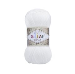 Alize Diva Merserize El Örgü İpliği 109 Limon