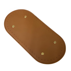 Rivetli Deri Çanta Tabanı Oval 12*25 cm Bej New