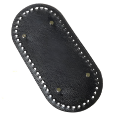 Rivetli Deri Çanta Tabanı Oval 12*25 cm Bej New