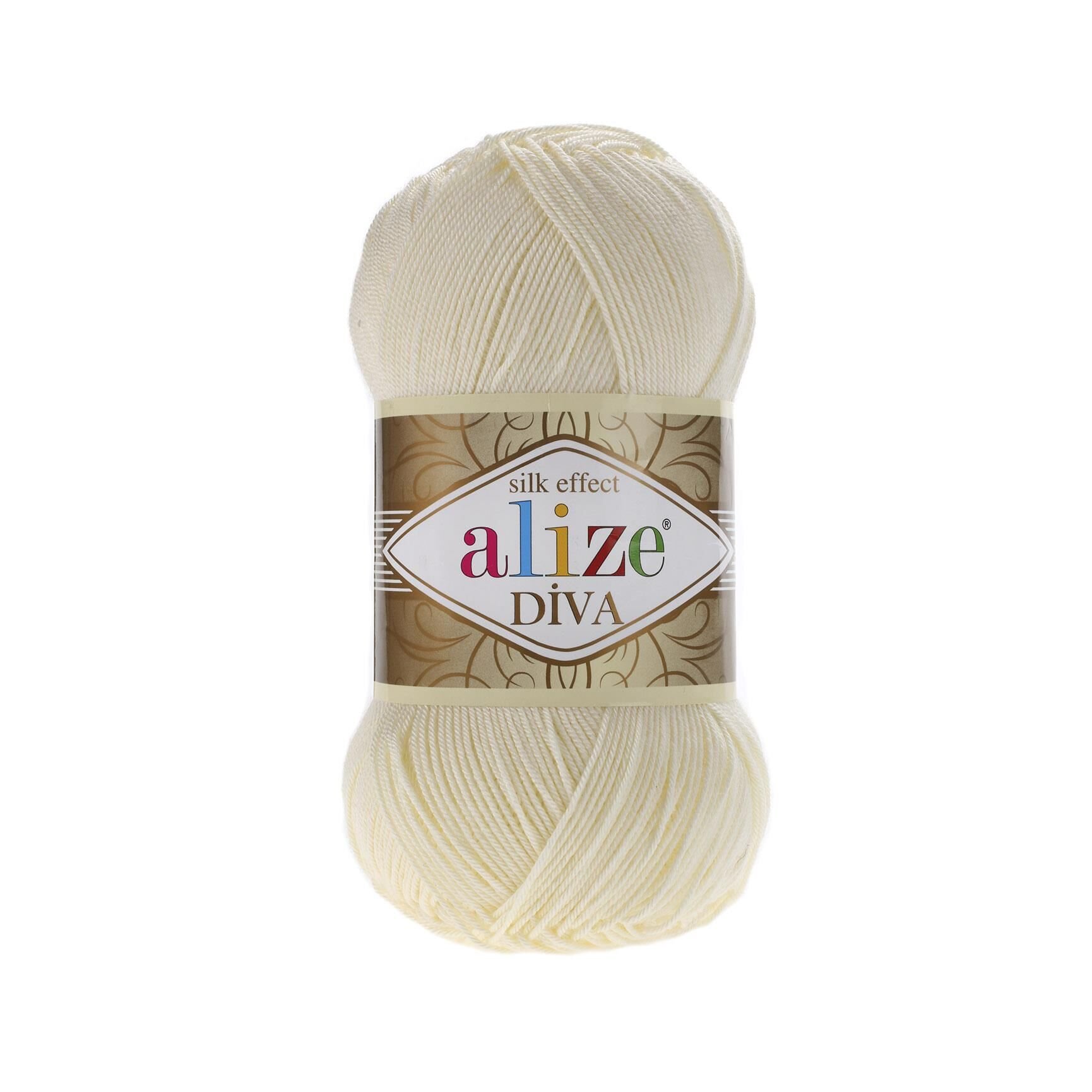 Alize Diva Merserize El Örgü İpliği 01 Krem