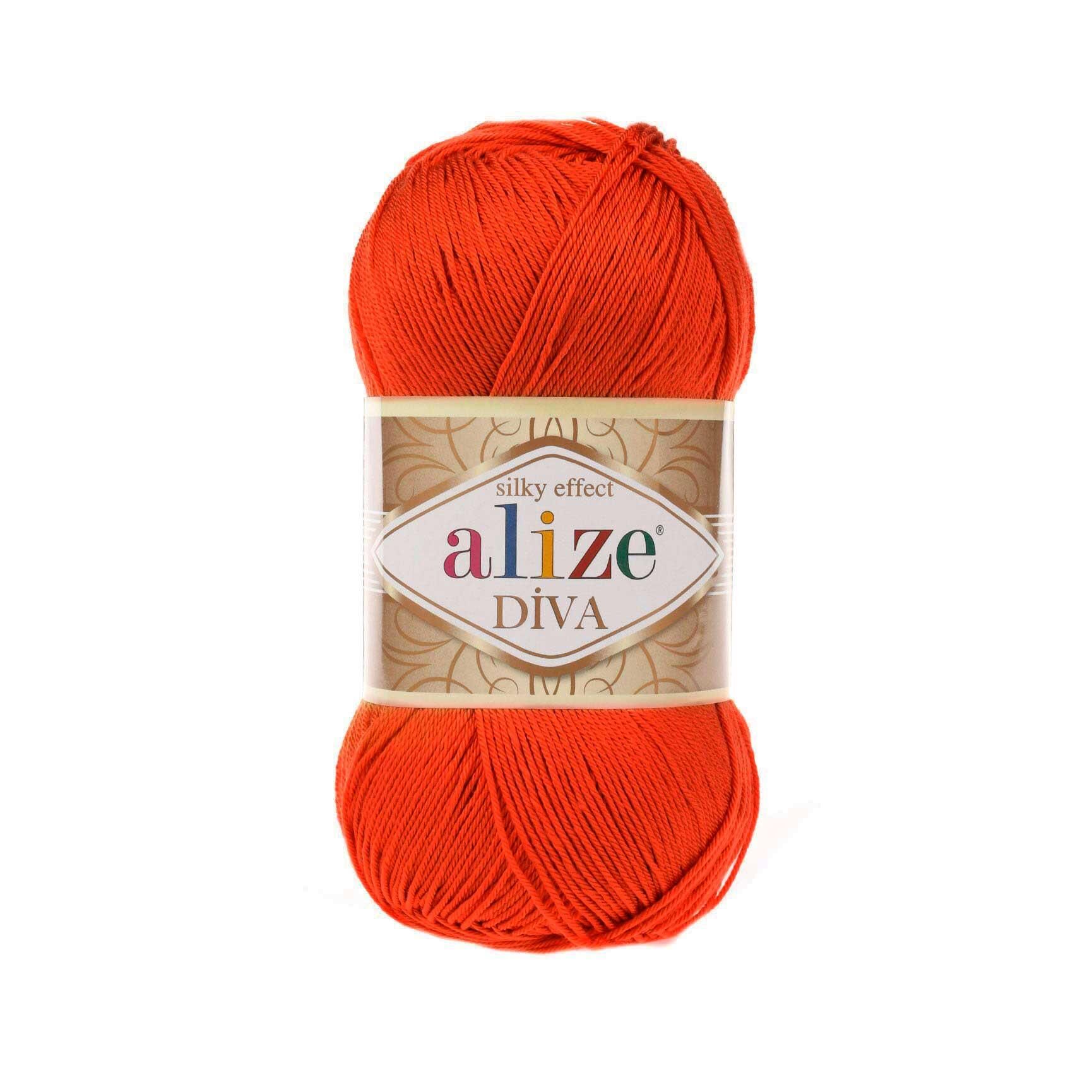 Alize Diva Merserize El Örgü İpliği 37 Oranj