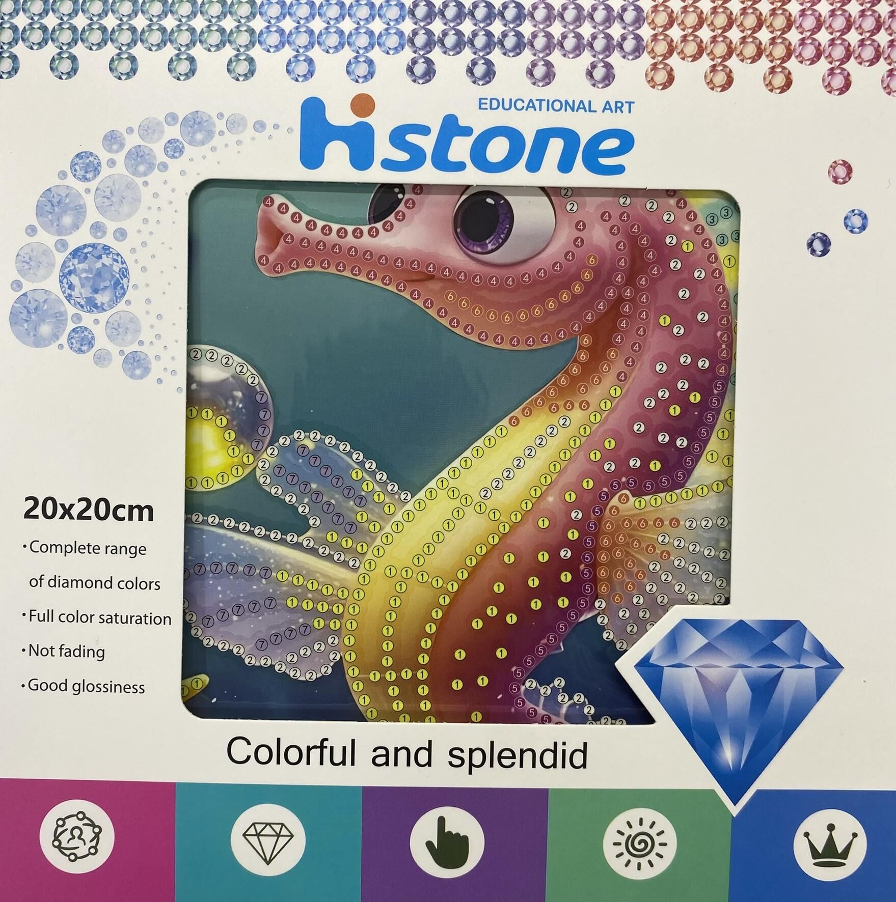 5D Yapışan Boncuk Goblen Mozaik Tablo Pano 20*20 cm Deniz Atı
