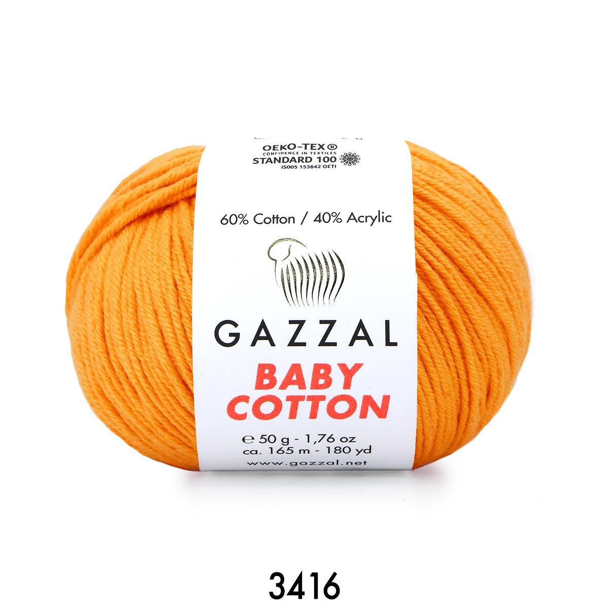Gazzal Baby Cotton Amigurumi 50gr - Örgü İpi 3416 Açık Turuncu