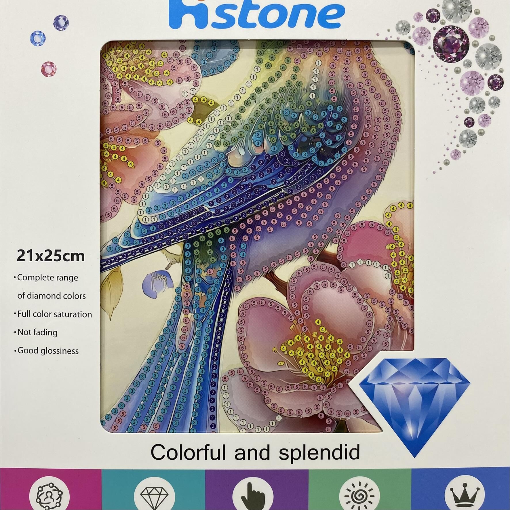 5D Yapışan Boncuk Goblen Mozaik Tablo Pano 21*25 cm Kuş