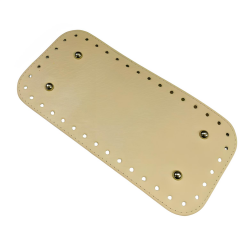 Rivetli Deri Çanta Tabanı Dikdörtgen 12*25 cm Krem New