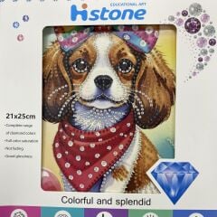 5D Yapışan Boncuk Goblen Mozaik Tablo Pano 21*25 cm Köpek