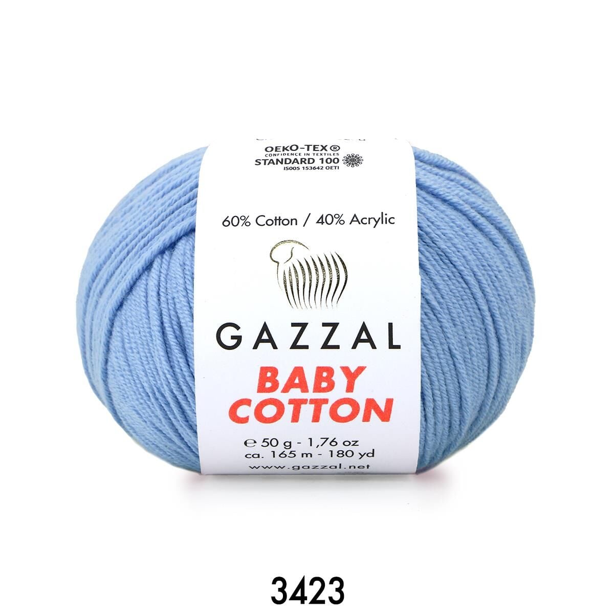 Gazzal Baby Cotton Amigurumi 50gr - Örgü İpi 3423 Açık Mavi
