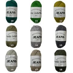 Hello İstanbul Jeans Cotton Yarn Pamuk Amigurumi Punch El Örgü İpliği 25 gr 32 Bebe Mavi