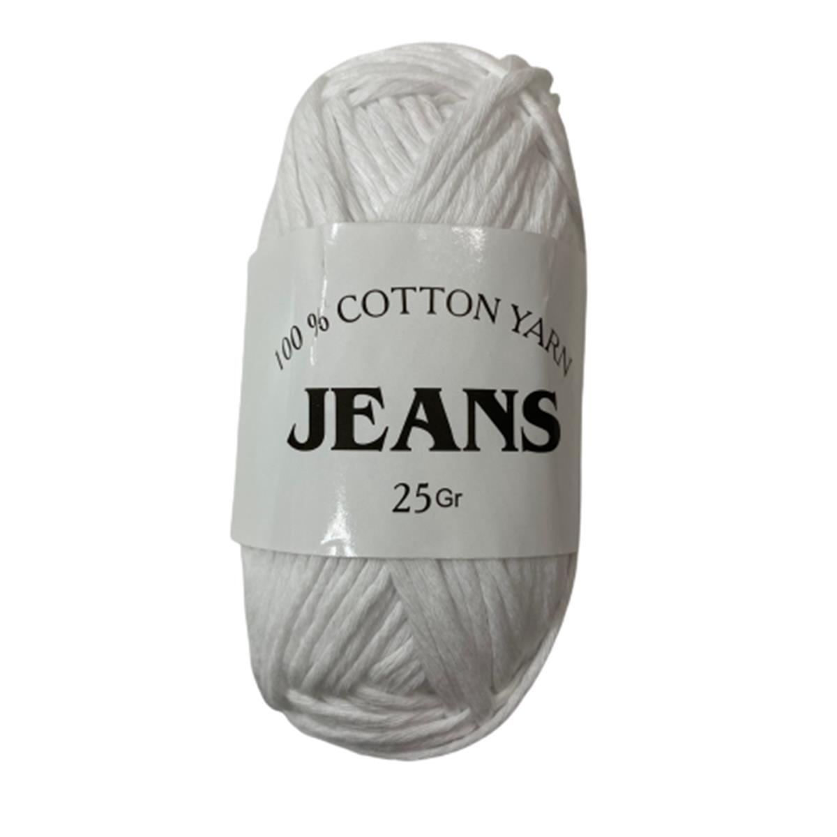 Hello İstanbul Jeans Cotton Yarn Pamuk Amigurumi Punch El Örgü İpliği 25 gr 01 Beyaz
