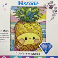5D Yapışan Boncuk Goblen Mozaik Tablo Pano 21*25 cm Ananas